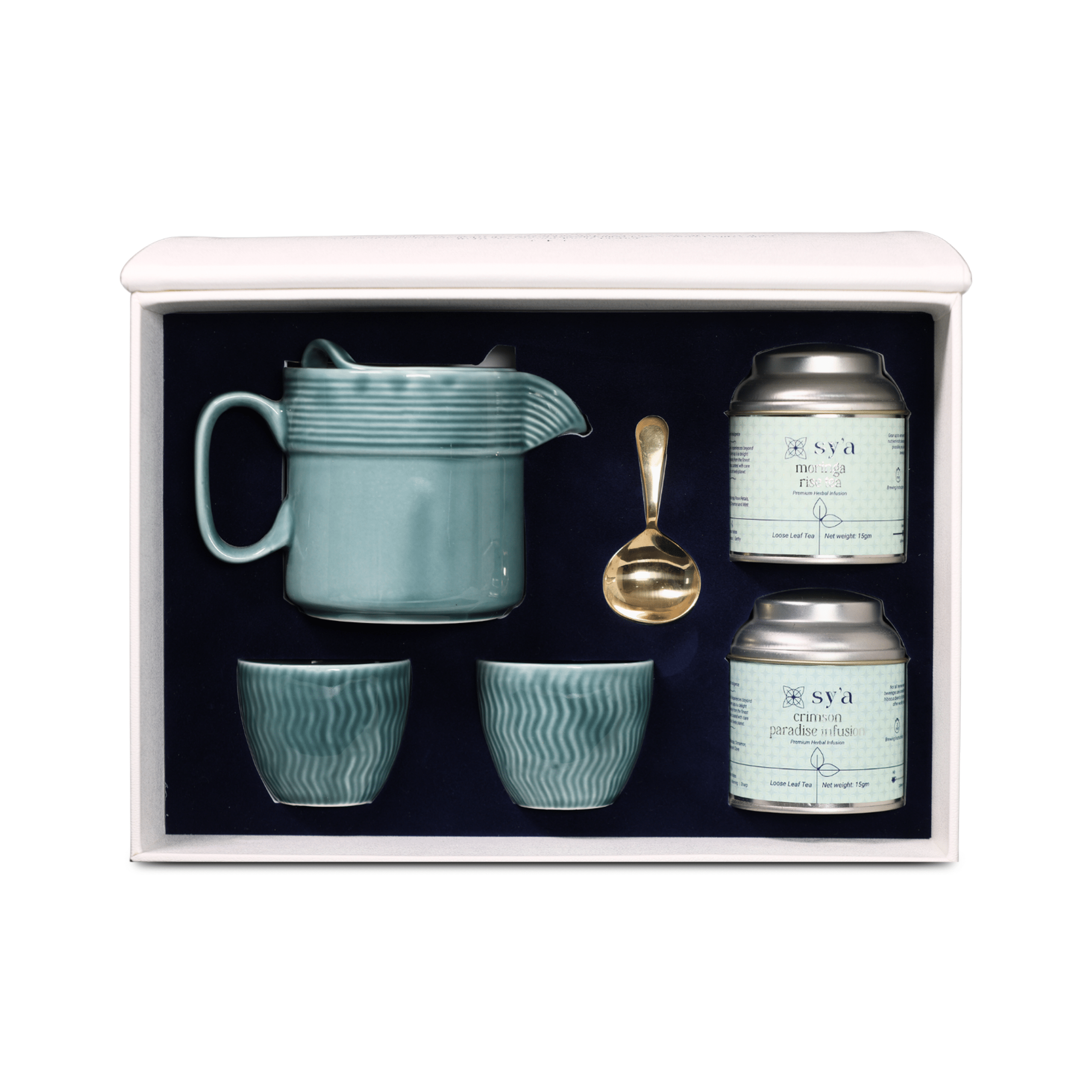 sy’a royal tea set green with herbal teas - sy’a
