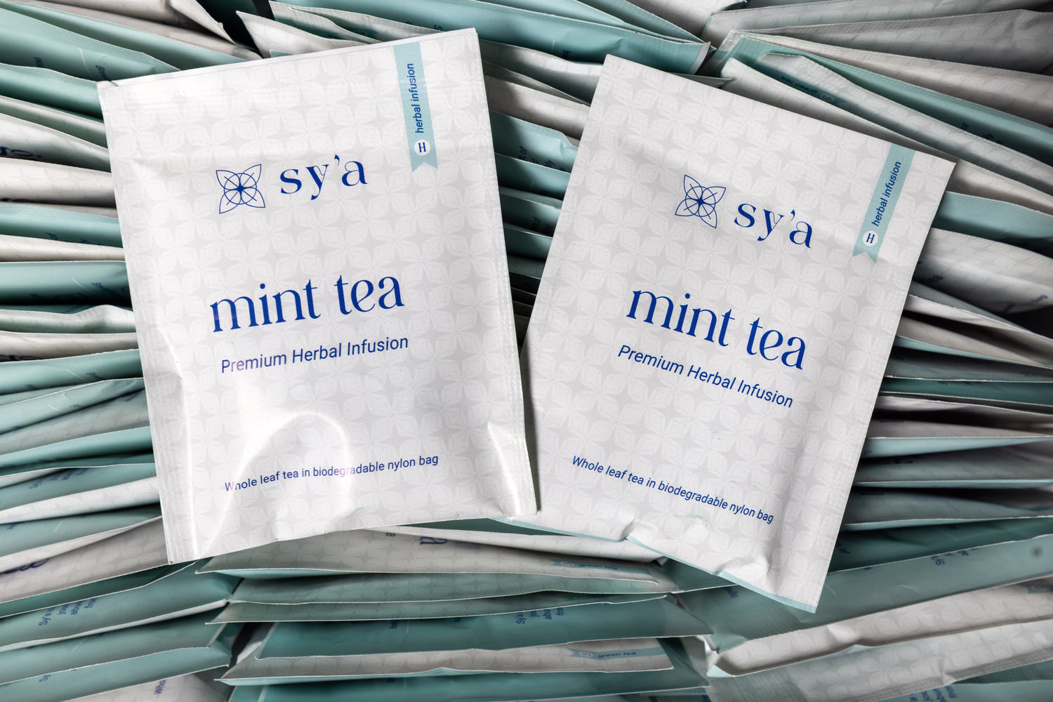 Mint Tea - 100 Biodegradable Pyramid Tea Bags - sy’a