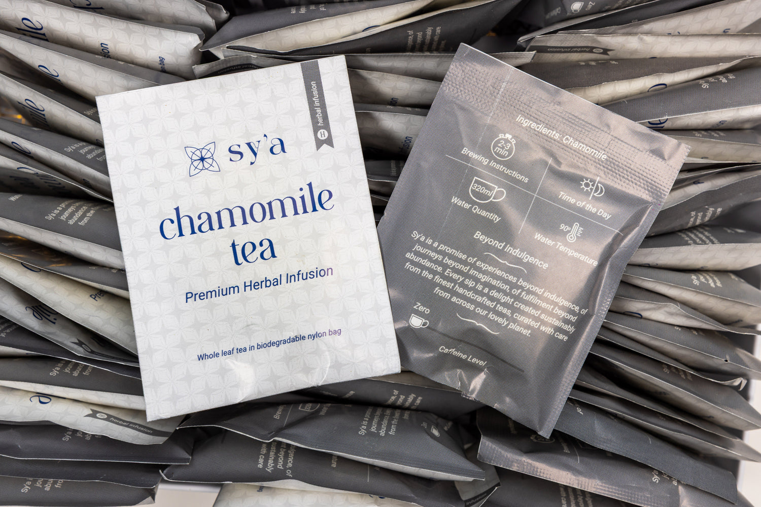 Chamomile Tea - 100 Biodegradable Pyramid Tea Bags - sy’a
