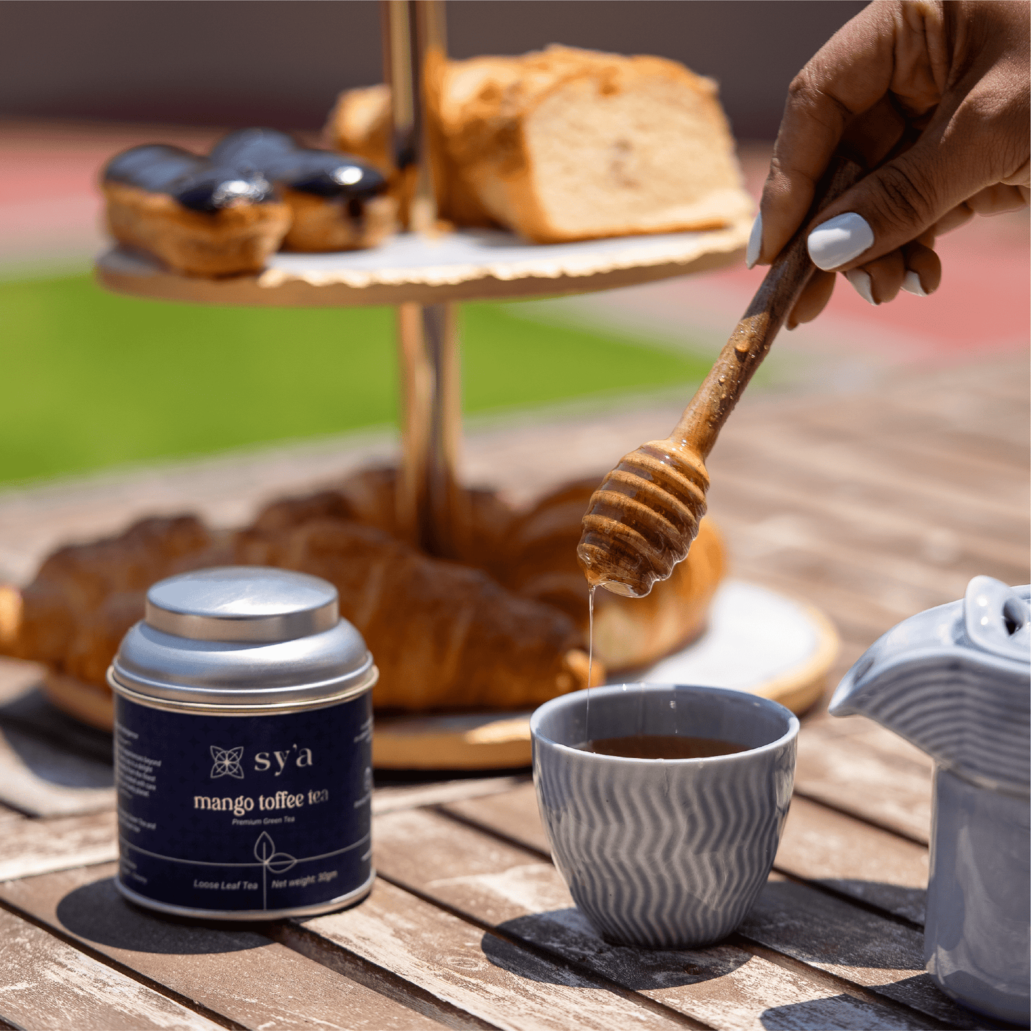 sy’a royal tea set grey with green teas - sy’a