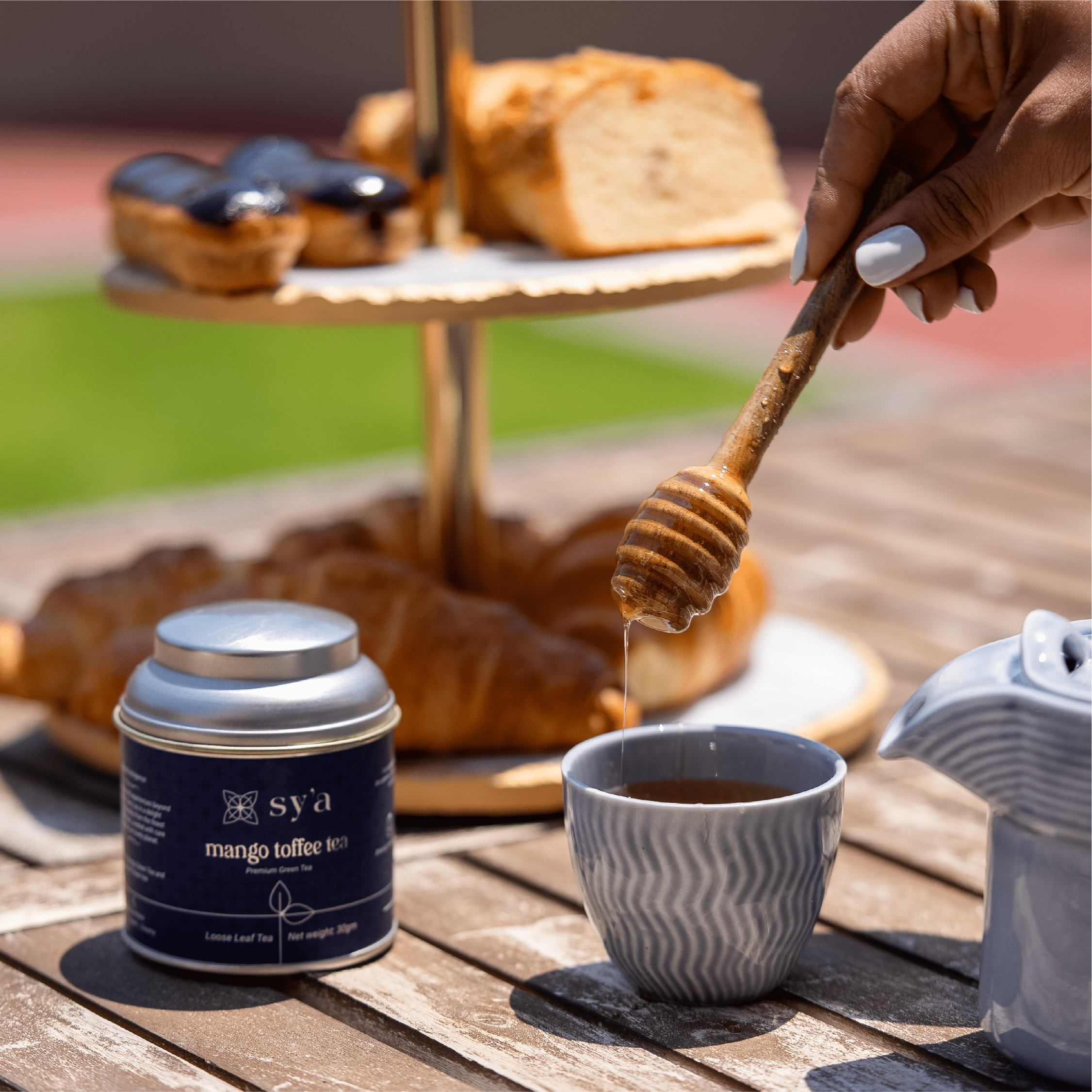 sy’a royal tea set grey with green teas - sy’a