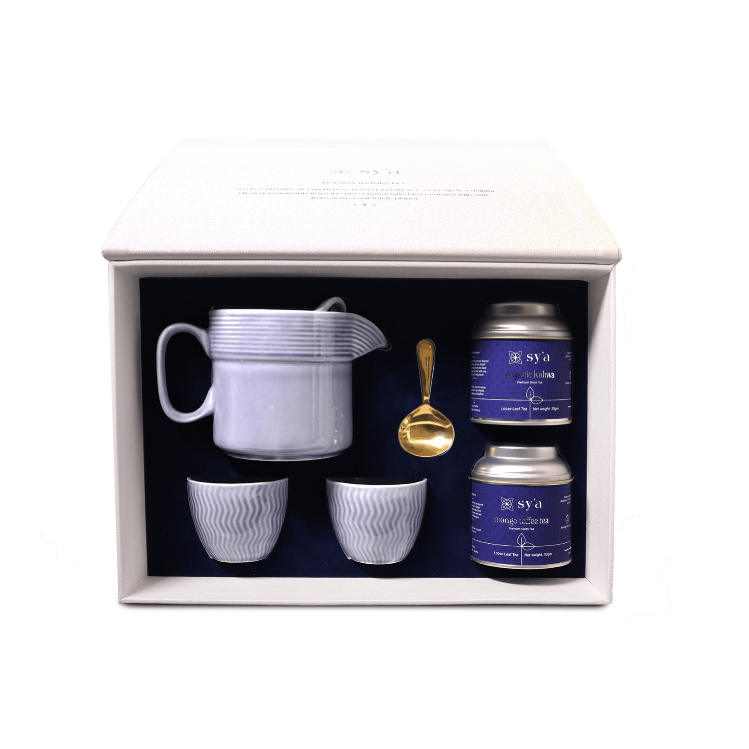 sy’a royal tea set grey with green teas - sy’a
