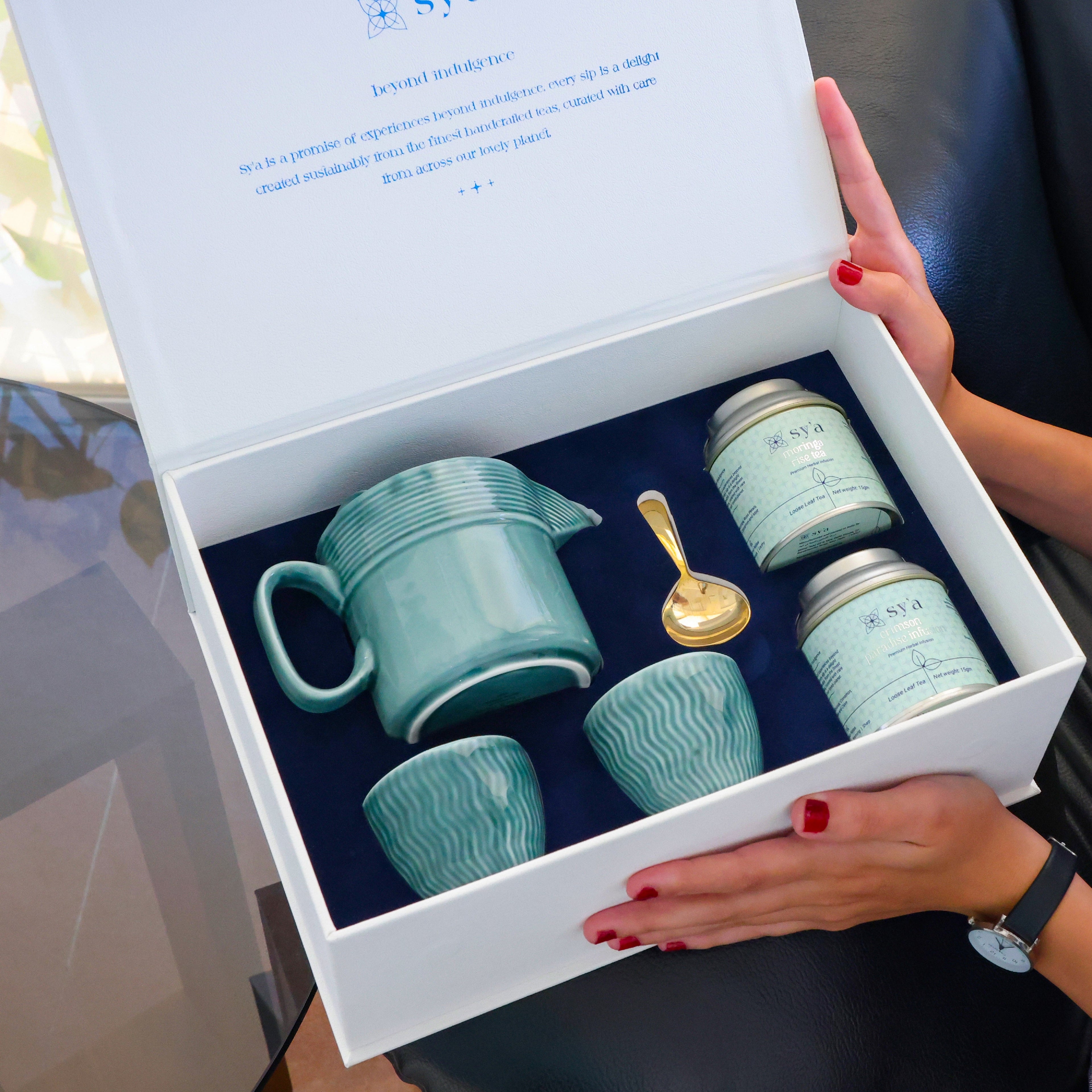 sy’a royal tea set green with herbal teas - sy’a