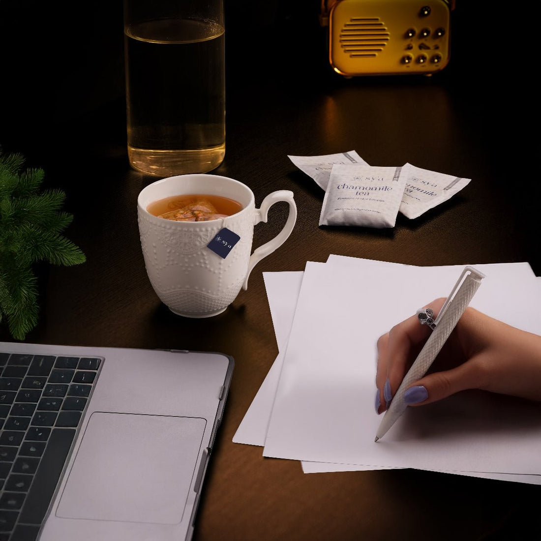 Chamomile Tea - 100 Biodegradable Pyramid Tea Bags - sy’a