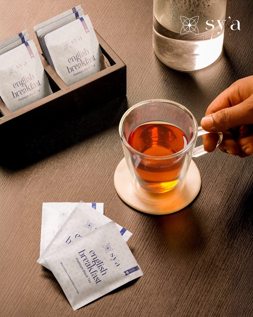 English Breakfast Tea - 100 Biodegradable Pyramid Tea Bags - sy’a