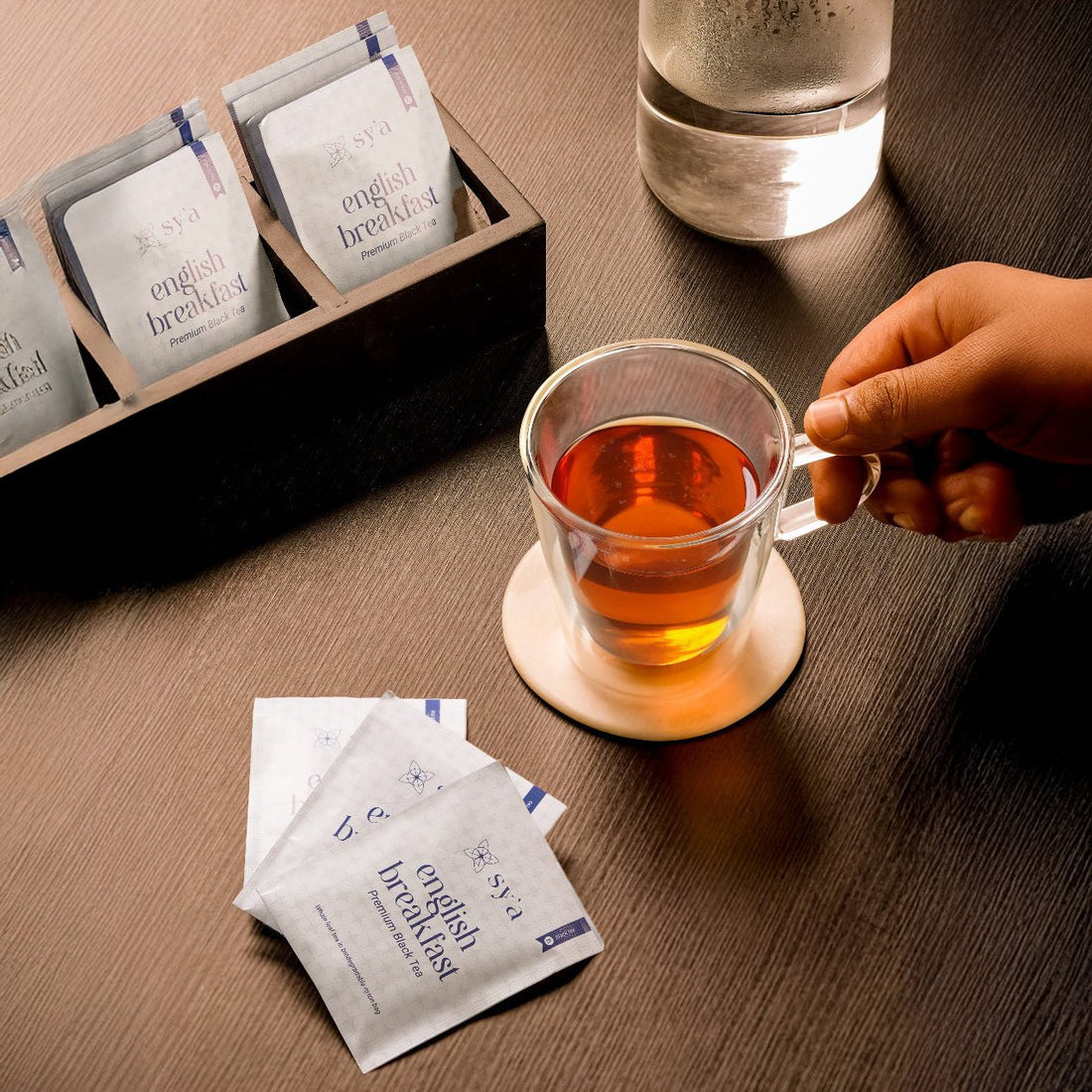 English Breakfast Tea - 100 Biodegradable Pyramid Tea Bags - sy’a