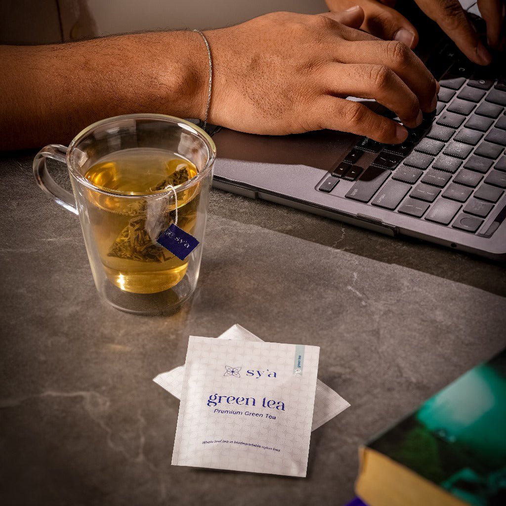 Green Tea - 100 Biodegradable Pyramid Tea Bags - sy’a