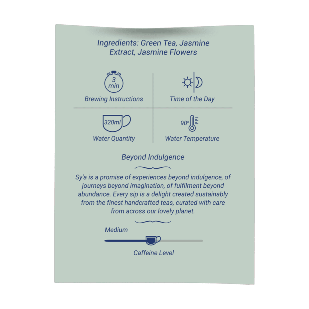 Jasmine Jubilee - 100 Biodegradable Pyramid Tea Bags - sy’a