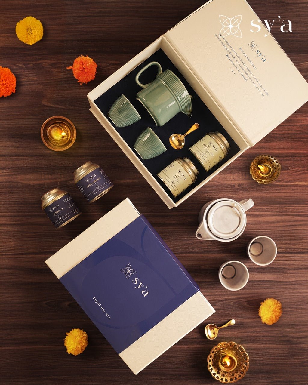 Royal Tea Set Green with Herbal Teas - sy’a