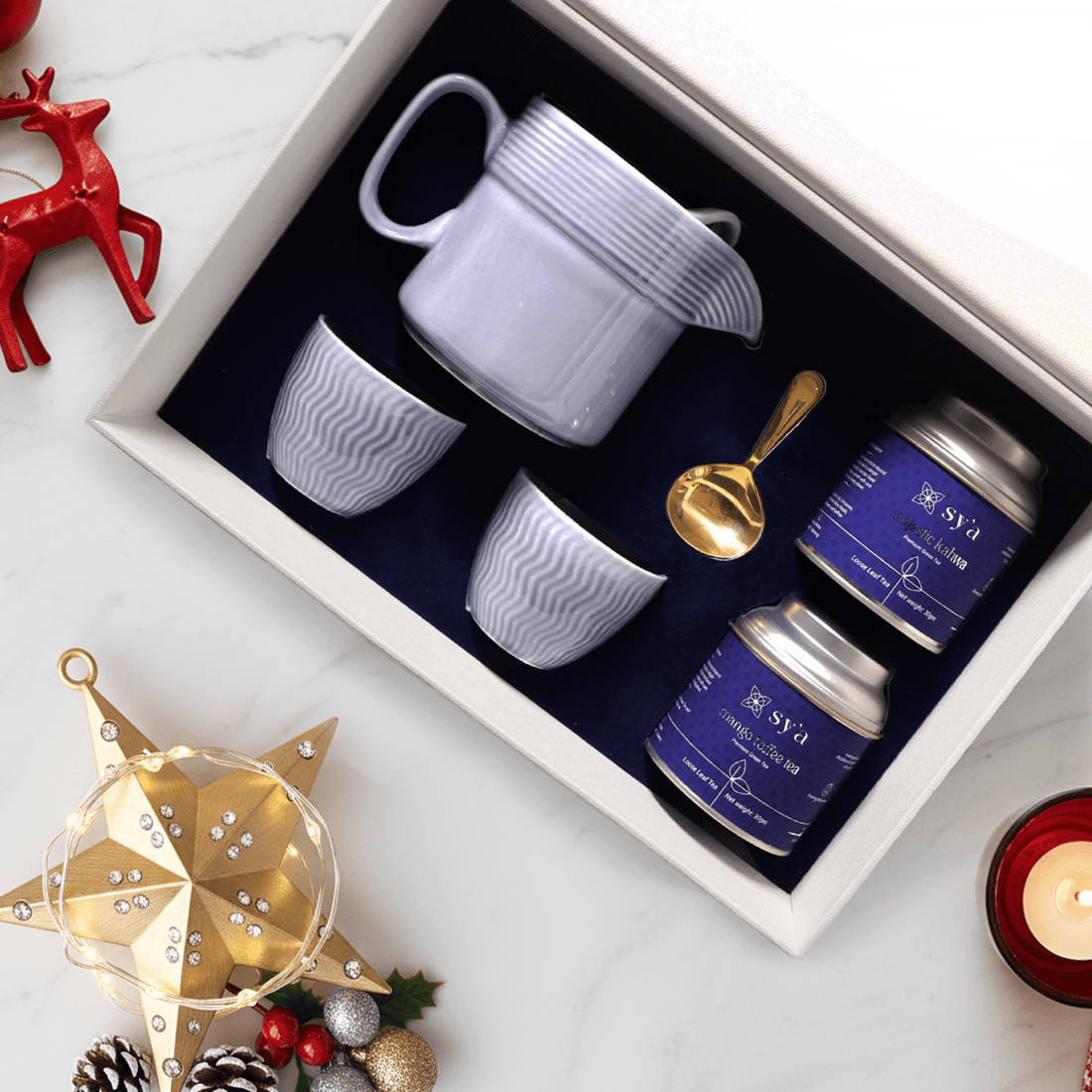 sy’a royal tea set grey with green teas - sy’a